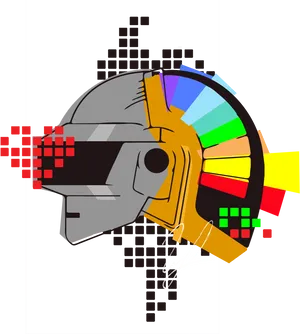 Digital Punk Helmet Art PNG image
