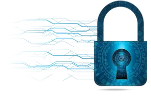 Digital Security Padlock PNG image