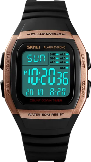 Digital Sports Wristwatch Display PNG image
