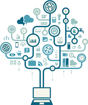 Digital Technology Tree Concept PNG image