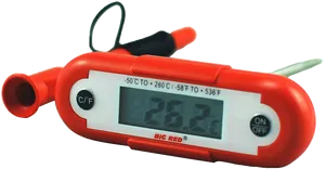 Digital Thermometer Red Display PNG image