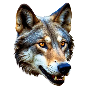 Digital Wolf Face Render PNG Sfy37 PNG