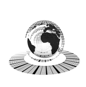 Digital World Globe Black Background PNG image