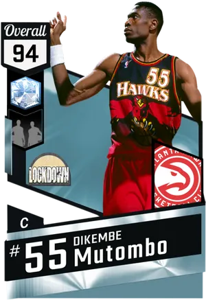 Dikembe Mutombo94 Overall Card PNG image