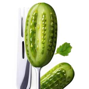 Dill Pickle On Fork PNG Qqu