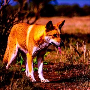 Dingo Habitat Scene PNG 94