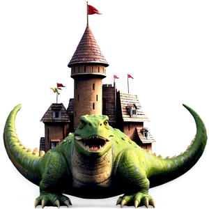 Dino And Castle Fantasy PNG 06122024