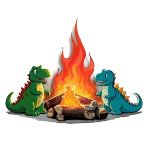 Dino And Friends Campfire PNG 06122024