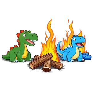Dino And Friends Campfire PNG 42