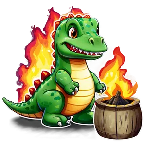 Dino And Friends Campfire PNG Heb