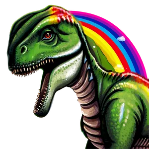 Dino And Rainbow PNG 15