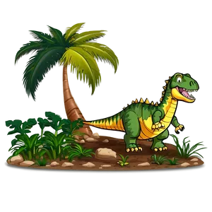 Dino In Jungle Scene PNG 06122024