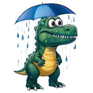 Dino In The Rain PNG 29