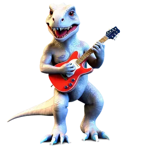 Dino Playing Guitar Png 06122024 PNG image