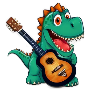 Dino Playing Guitar PNG Mvu PNG