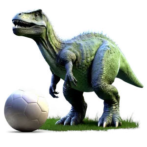 Dino Playing Soccer PNG 06122024