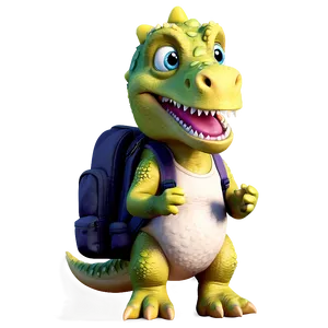 Dino With Backpack PNG 19