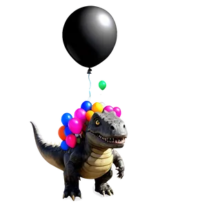 Dino With Balloons PNG 06122024