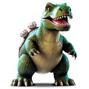 Dino With Teddy Bear PNG 06122024 PNG