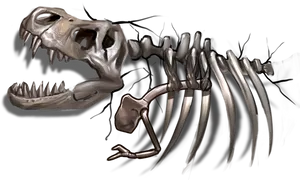 Dinosaur Skeleton Artistic Rendering PNG image