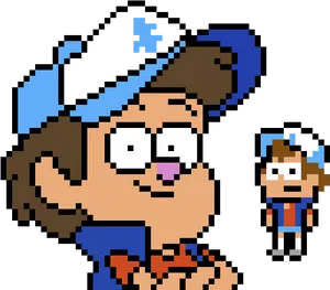 Dipperand Mabel Pines Pixel Art PNG image