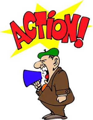 Director Shouting Action Cartoon