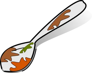 Dirty Spoon Cartoon Illustration PNG image