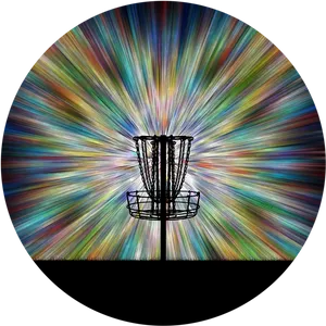 Disc Golf Basket Radiant Background PNG image