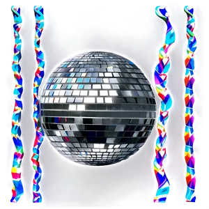 Disco Ball Surroundedby Colorful Lights