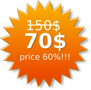 Discount Price Tag60 Percent Off PNG image