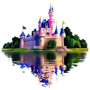 Disney Castle By The Lake PNG 05242024