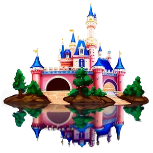 Disney Castle By The Lake PNG Kal