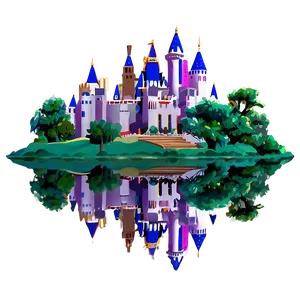 Disney Castle By The Lake PNG Mtf