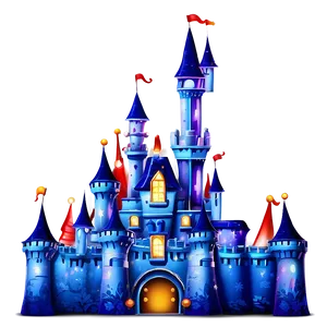 Disney Castle Christmas Lights PNG 05242024
