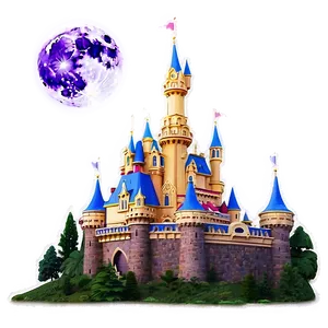 Disney Castle Full Moon Background PNG 36 PNG