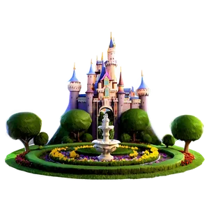 Disney Castle Garden View PNG 05242024