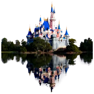Disney Castle Reflection In Water PNG Nke PNG