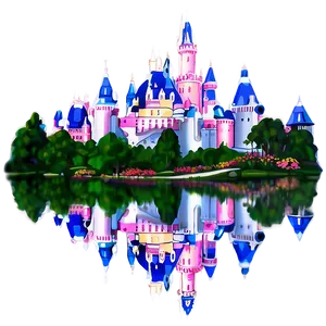 Disney Castle Reflection In Water PNG Sce71 PNG