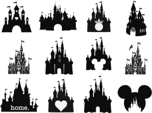 Disney Castle Silhouettes Collection PNG image