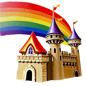 Disney Castle With Rainbow PNG 05242024