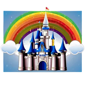 Disney Castle With Rainbow PNG Jol81