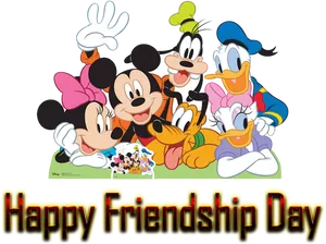 Disney Friends Celebrating Friendship Day PNG image