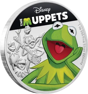 Disney Muppets Kermit Silver Coin PNG image