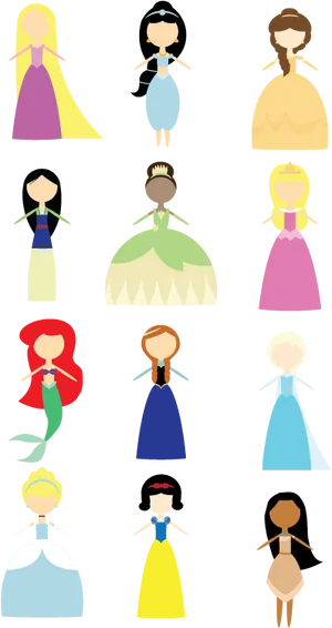 Disney Princess Silhouettes PNG image