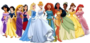 Disney Princesses Lineup PNG image