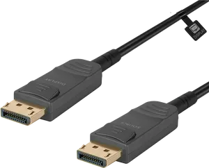 Display Port Cable Black PNG image