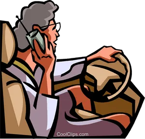 Distracted Driving Cartoon PNG