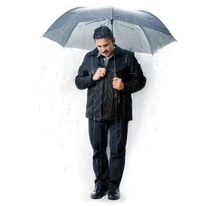 Distraught Man In Rain Png 06122024 PNG image