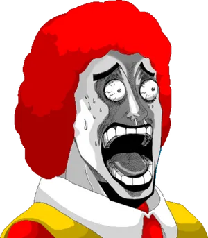 Distressed Clown Illustration PNG image