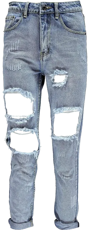 Distressed Denim Jeans PNG image